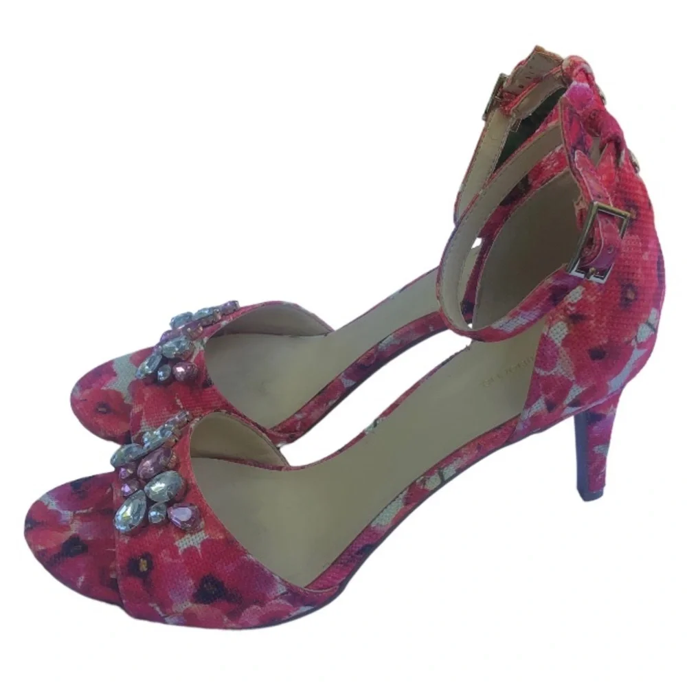 Liz Claiborne floral sandal glam heels 11 - Picture 3 of 9